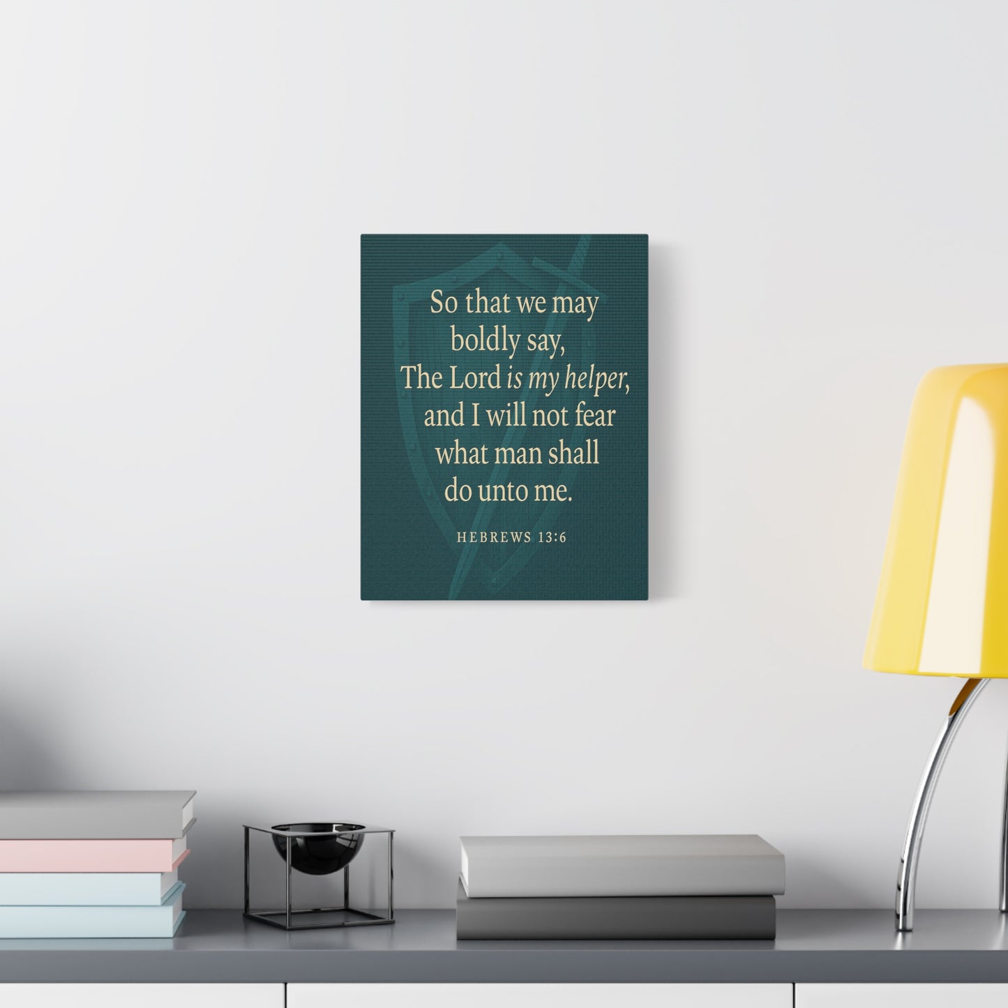 Bible Verse Canvas Hebrews 13:6 Christian Home Décor Wall Art Scripture Ready to Hang Faith Print
