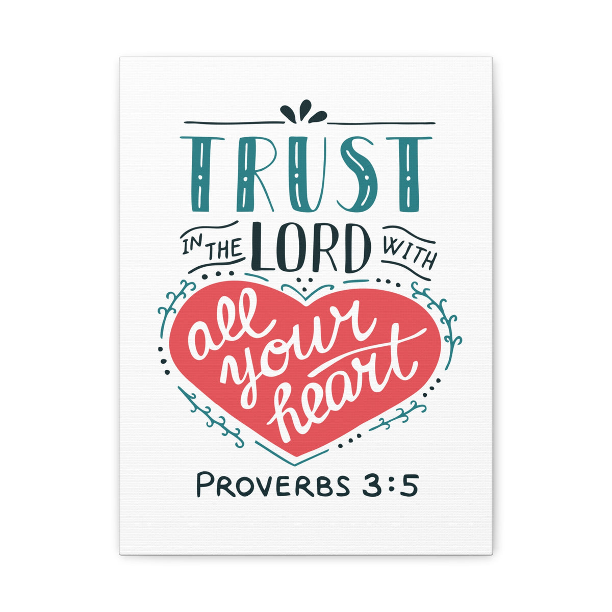 Scripture Canvas Truth In The Lord Proverbs 3:5 Christian Wall Art Bible Verse Print Ready to Hang
