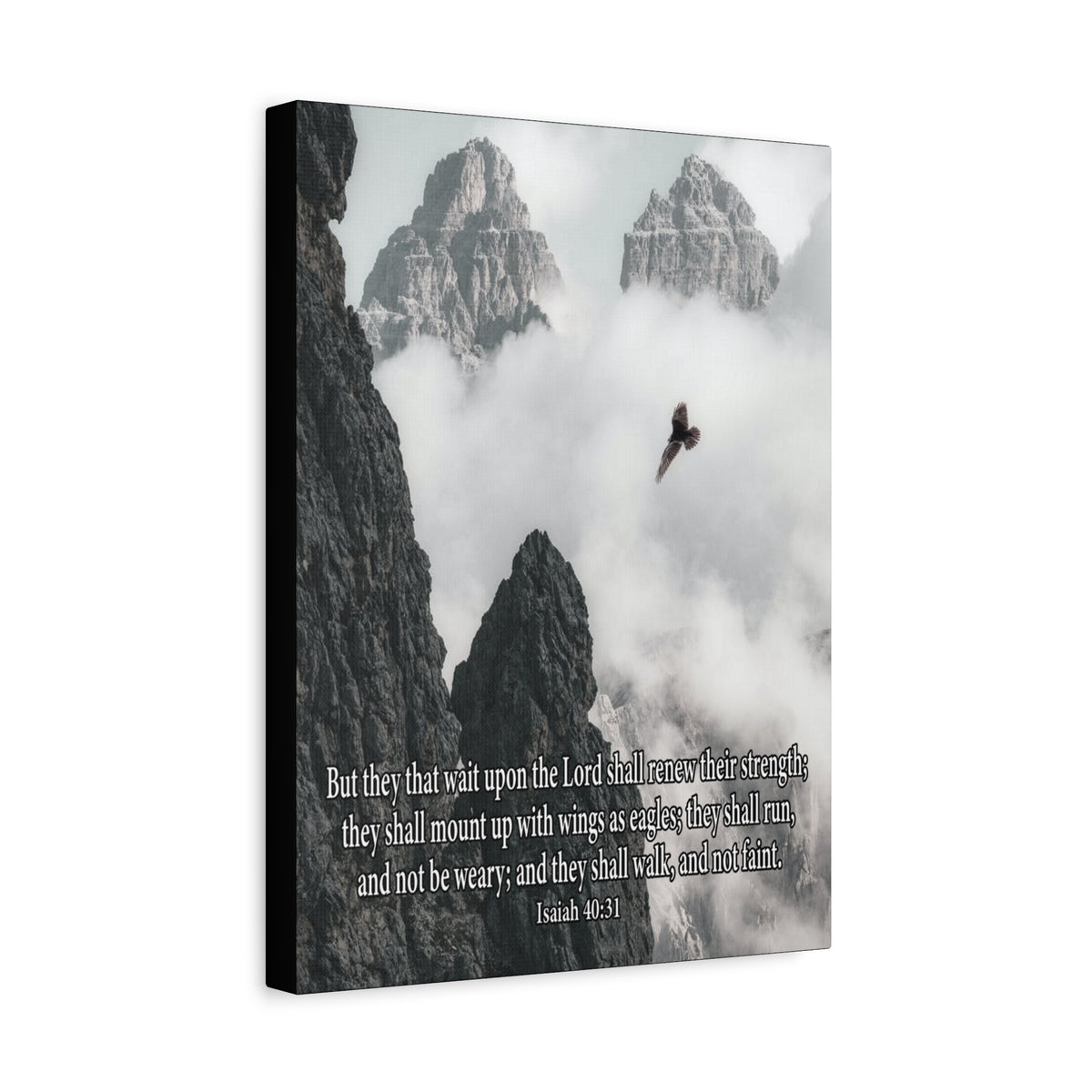 Scripture Canvas Wait Upon the Lord Isaiah 40:3 Christian Wall Art Bible Verse Print Ready to Hang