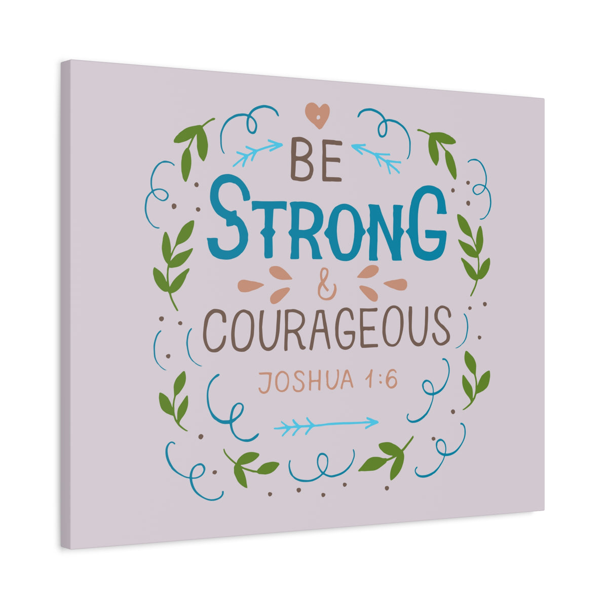 Scripture Canvas Be Strong Pink Joshua 1:6 Christian Wall Art Bible Verse Print Ready to Hang