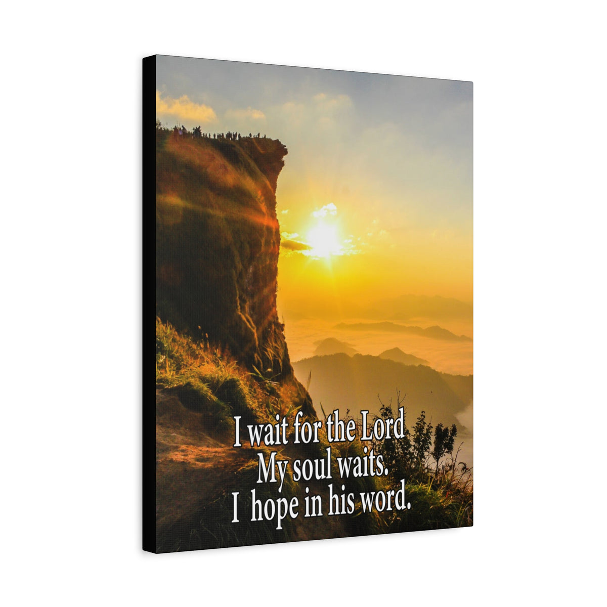 I Wait For The Lord Scripture Canvas I Wait For The Lord Psalm 130:5 Christian Wall Art Bible Verse Print Ready to Hang