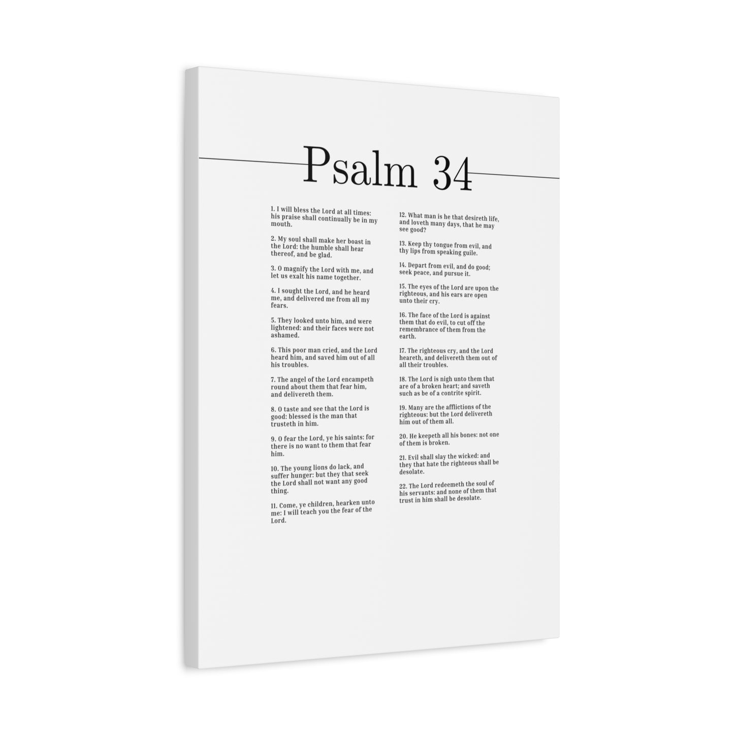 Scripture Canvas The Angel Of The Lord Psalm 34 Christian Wall Art Bible Verse Print Ready to Hang