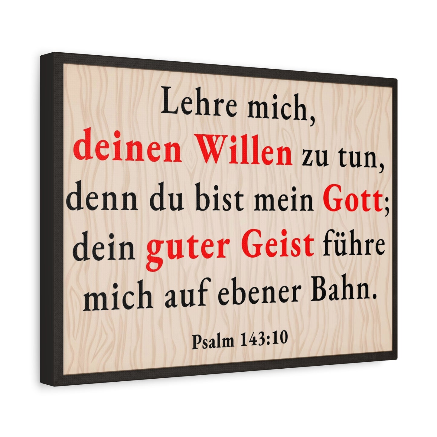 Scripture Walls Psalm 143:10 Doing Your Will German Bible Verse Canvas Christian Wall Art Ready to Hang Unframed