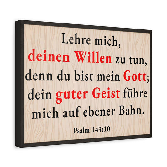 Scripture Walls Psalm 143:10 Doing Your Will German Bible Verse Canvas Christian Wall Art Ready to Hang Unframed