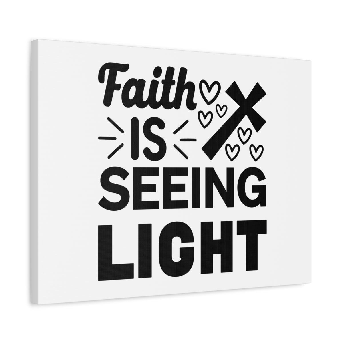 Scripture Canvas Faith Is Seeing Light John 8:12 Christian Wall Art Bible Verse Print Ready to Hang