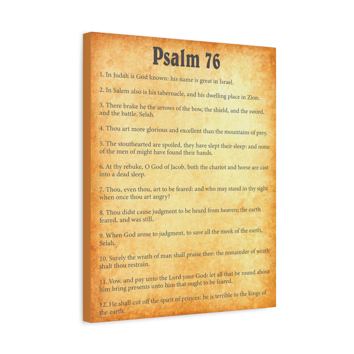 Scripture Walls Psalm 76 Gold Bible Chapter Canvas Christian Wall Art Ready to Hang