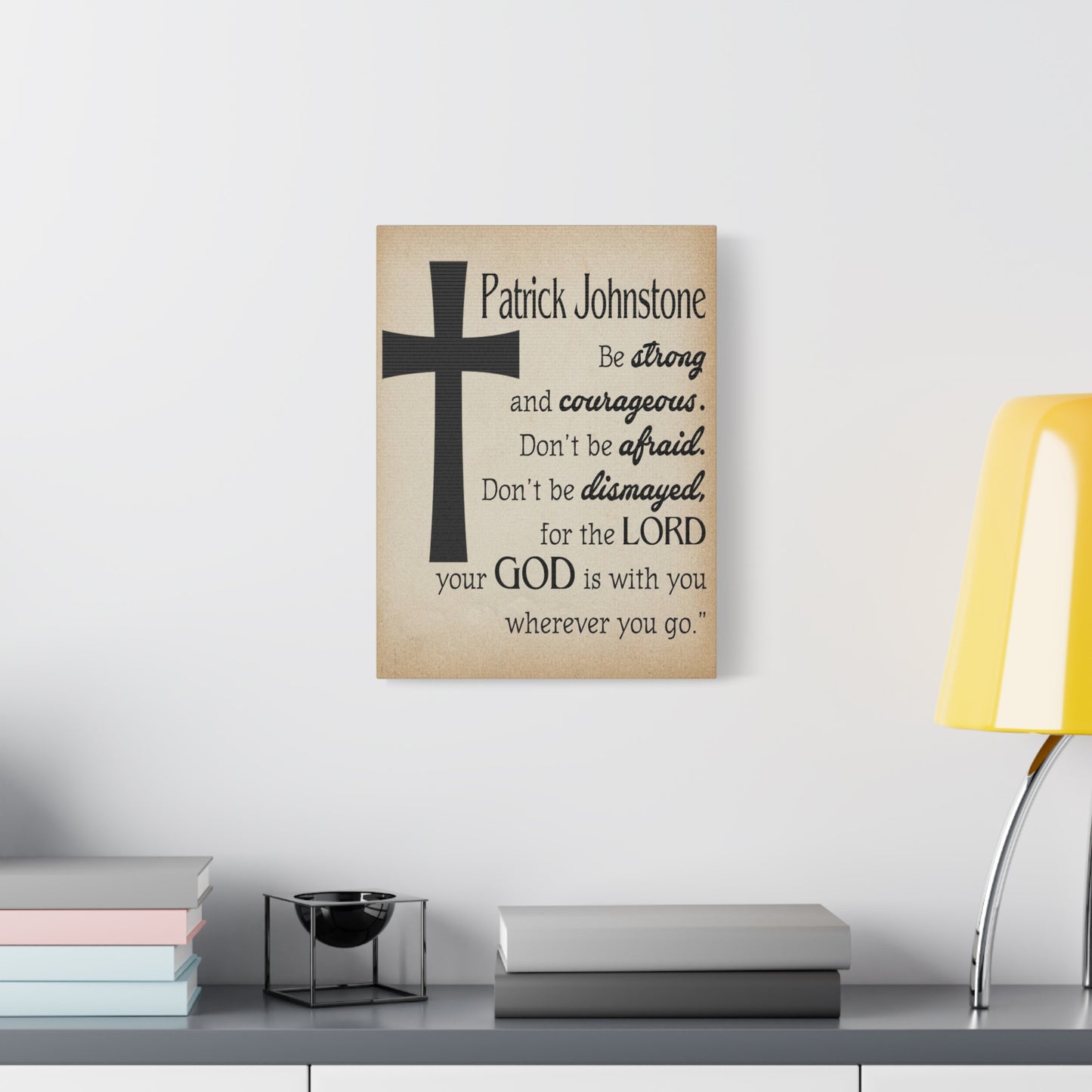 Scripture Walls Personalized Joshua 1:9 Cross Bible Chapter Canvas Christian Wall Art Ready to Hang
