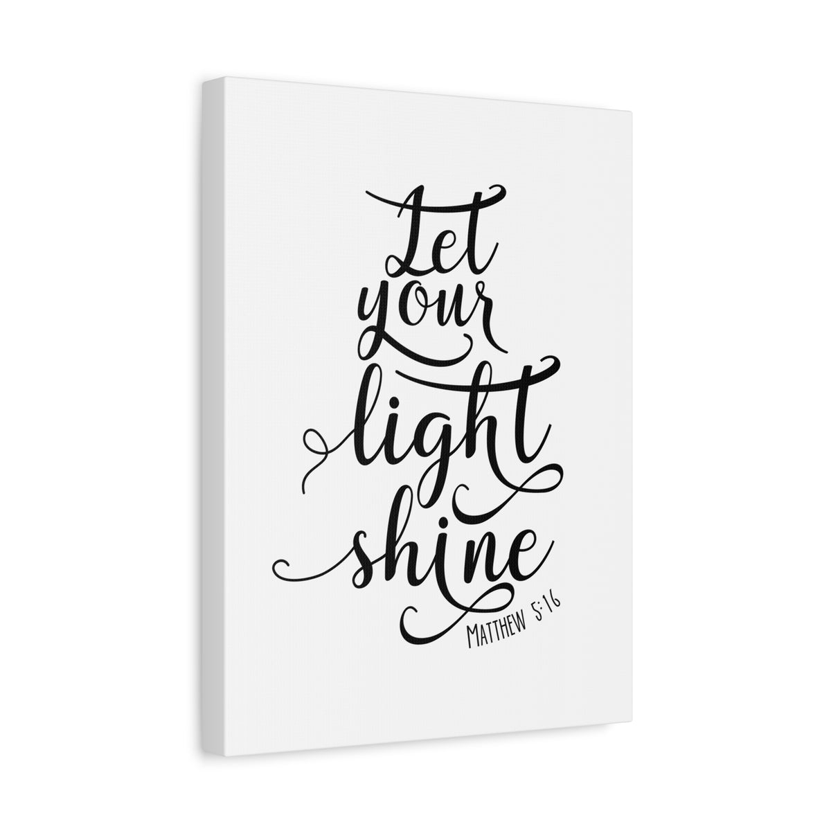 Scripture Canvas Light Shine Matthew 5:16 Christian Wall Art Bible Verse Print Ready to Hang