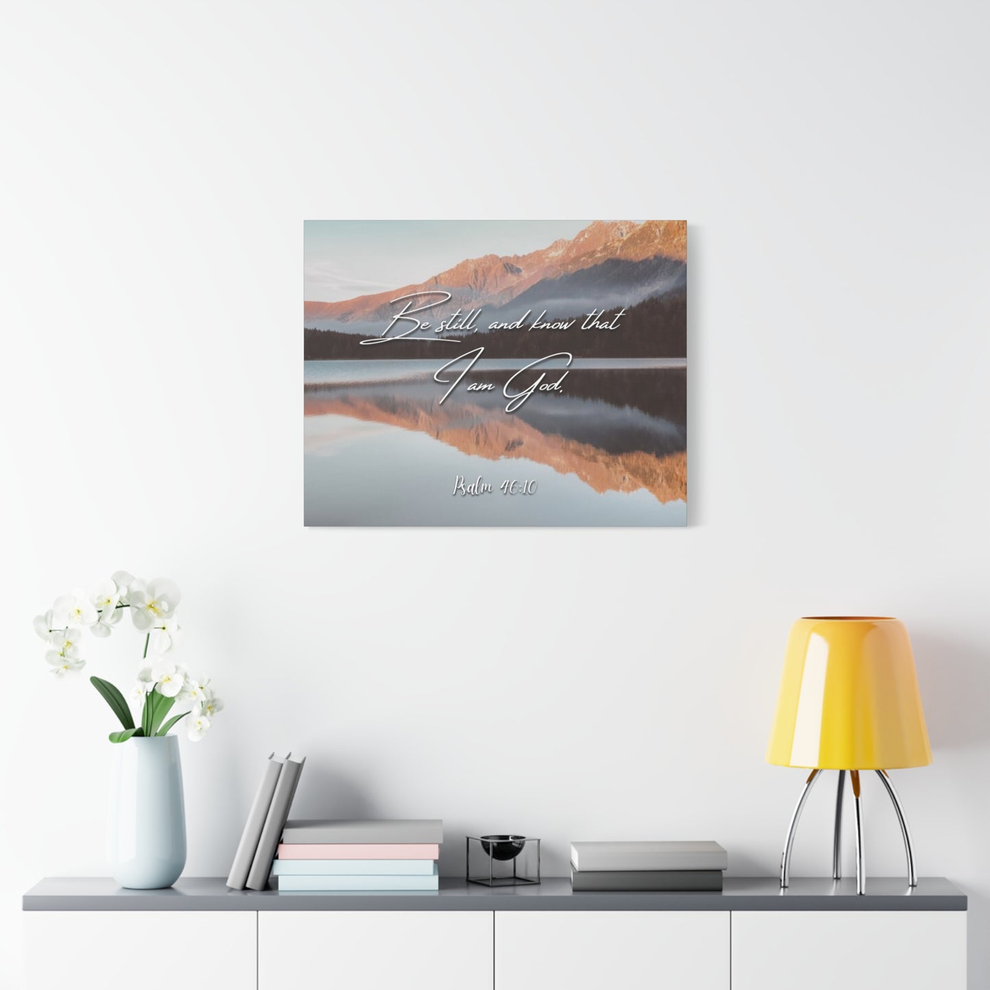 Scripture Canvas Be Still & Know I Am God Psalm 46:10 Christian Wall Art Bible Verse Print Ready to Hang