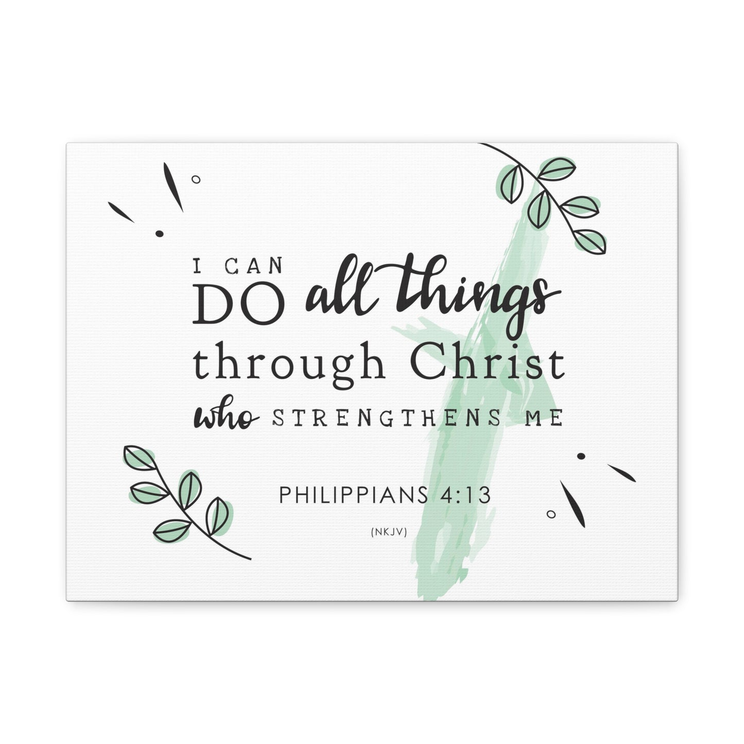I Can Do All Things Through Christ Philippians 4:13 NKJV Bible Verse Canvas Christian Wall Art Ready to Hang