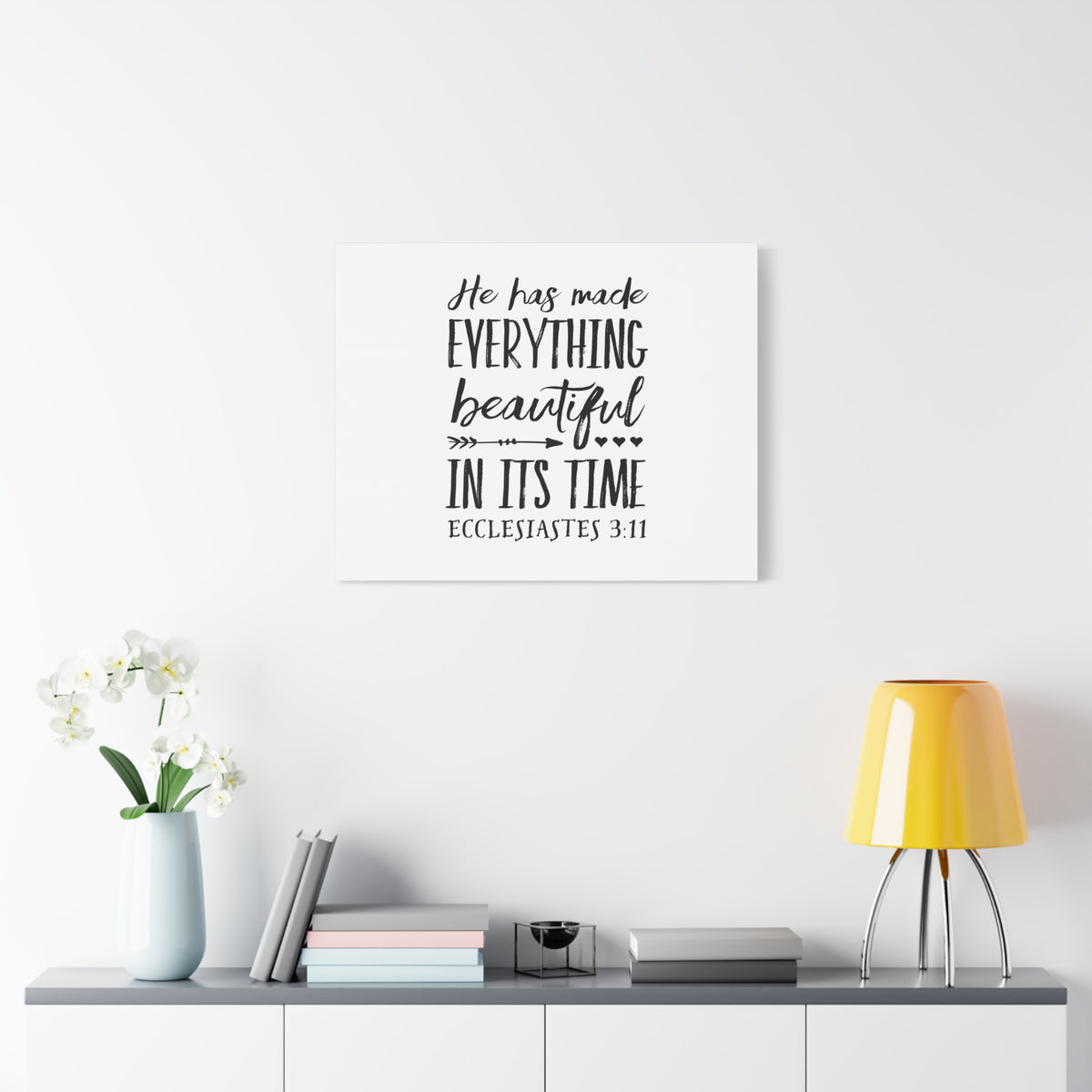 Scripture Canvas Everything Beautiful Ecclesiastes 3:11 Christian Wall Art Bible Verse Print Ready to Hang