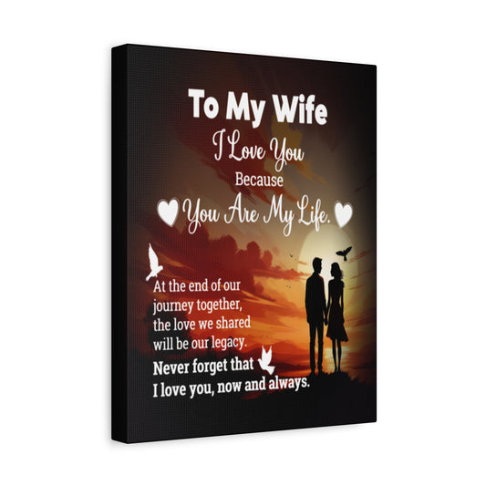 To My Wife Sunset Romance Canvas Wall Art - Heartfelt Gift of Love & Legacy