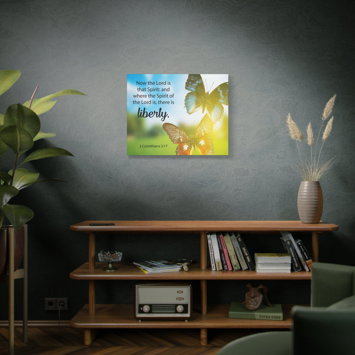 Scripture Canvas There is Liberty 2 Corinthians 3:17 Christian Wall Art Bible Verse Print Ready to Hang