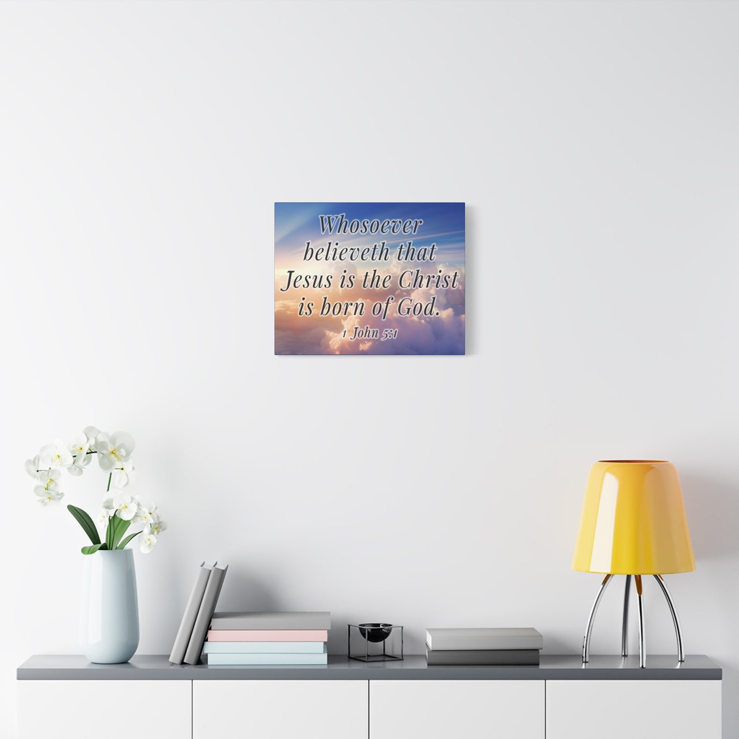 Scripture Walls 1 John 5:1 Jesus is the Christ Bible Verse Canvas Christian Wall Art Ready to Hang Unframed