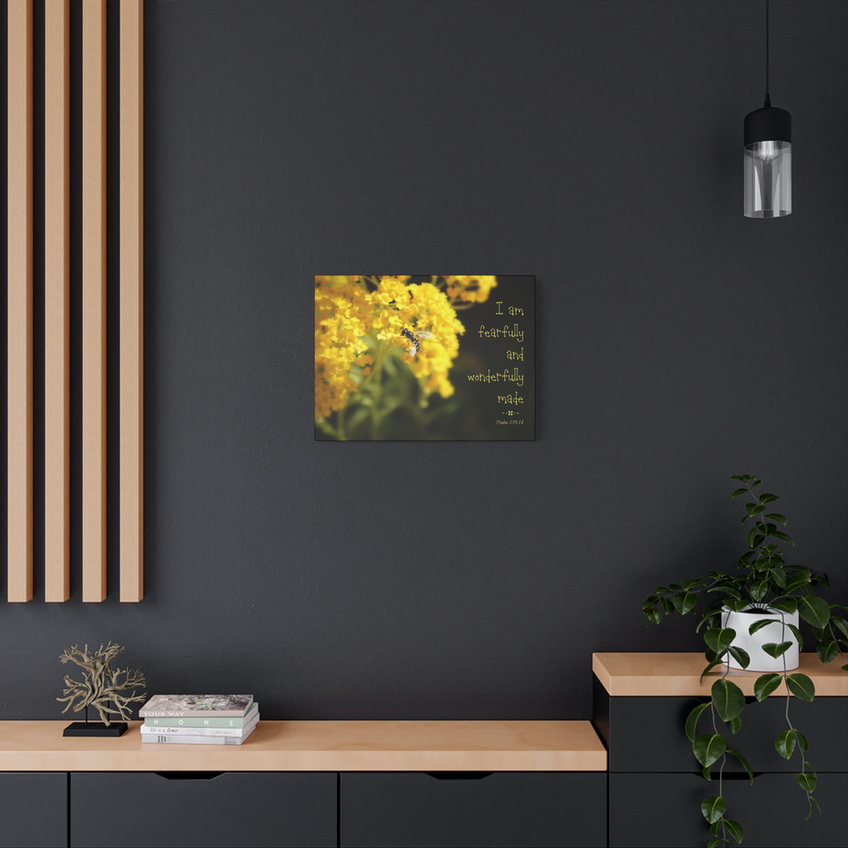 Scripture Walls Wonderfully Made Psalm 139:14 Bee Bible Verse Canvas Christian Wall Art Ready to Hang