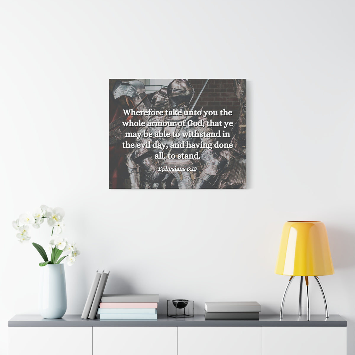 Scripture Canvas Whole Armour Ephesians 6:13 Christian Wall Art Bible Verse Print Ready to Hang