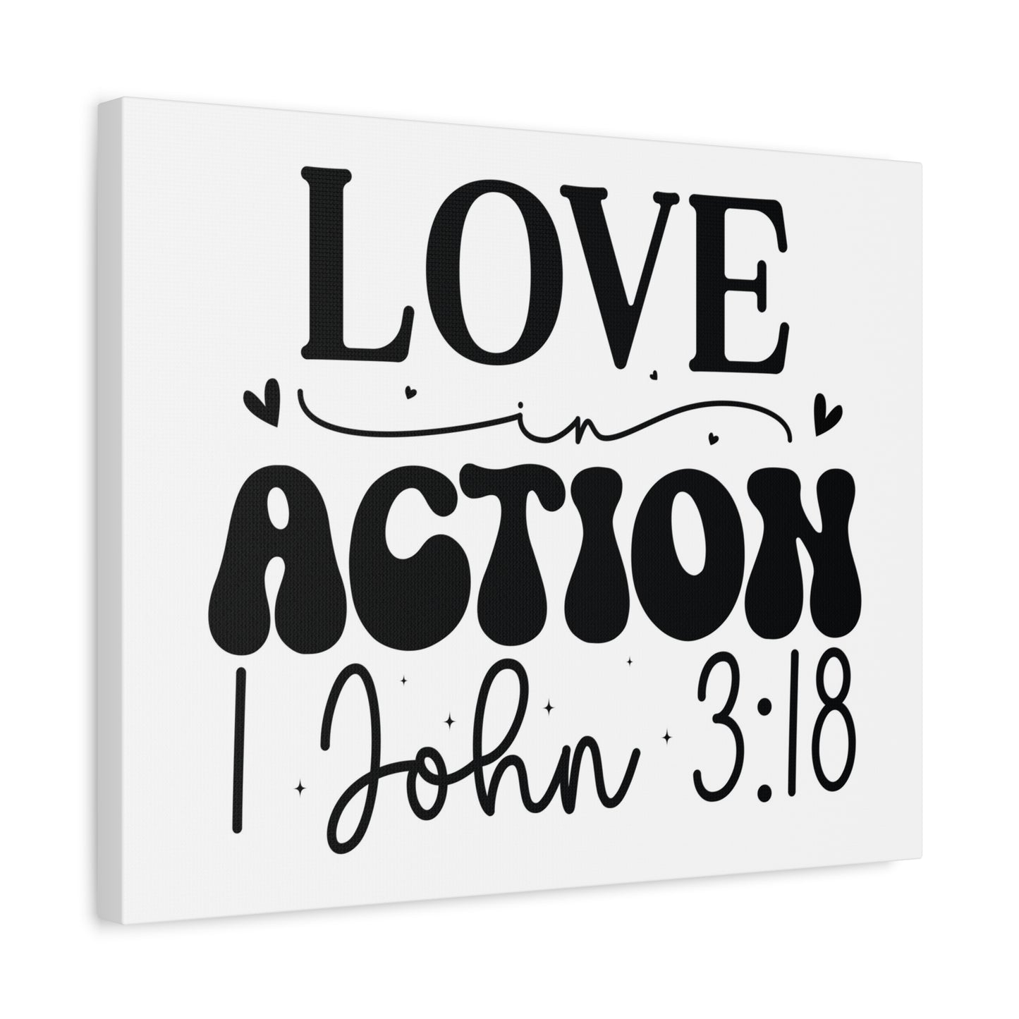Scripture Walls 1 John 3:18 His Love in Action Bible Verse Canvas Christian Wall Art Ready to Hang Unframed