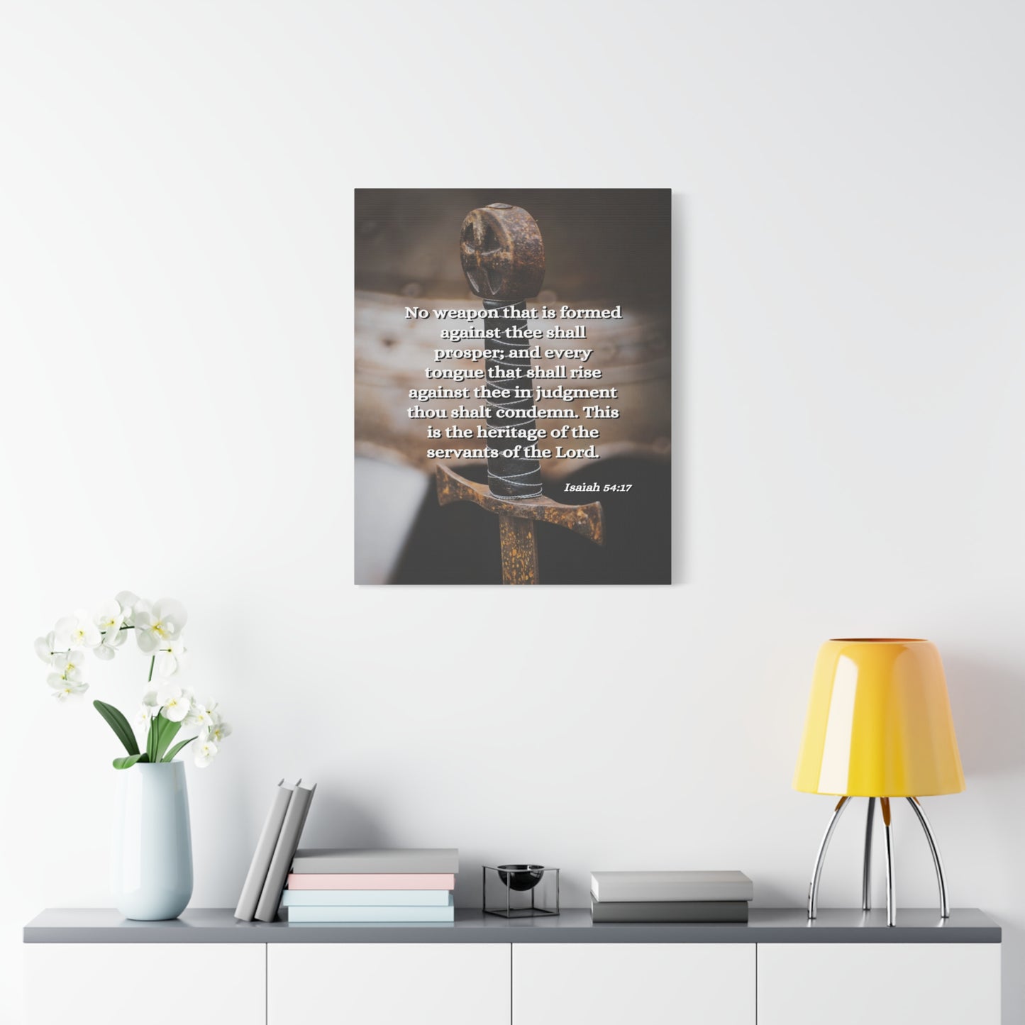 Scripture Walls No Weapon Isaiah 54:17 Bible Verse Canvas Christian Wall Art Ready to Hang