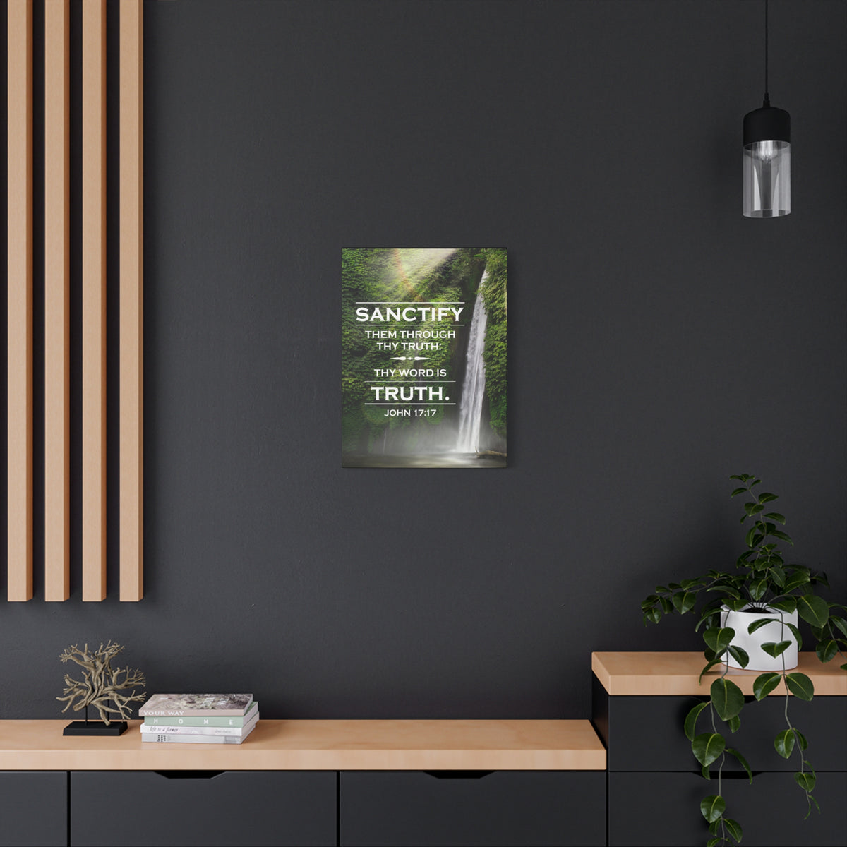 Scripture Canvas Sanctify Them John 17:17  Christian Wall Art Bible Verse Print Ready to Hang