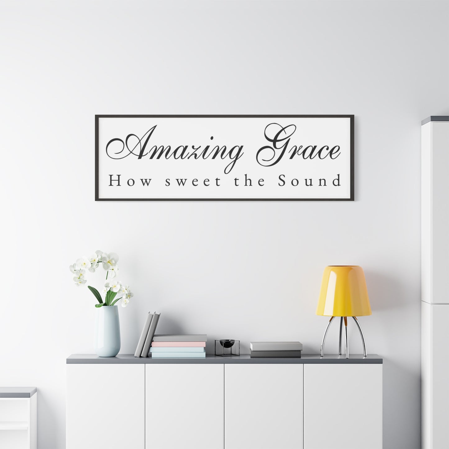 Scripture Walls Amazing Grace White Bible Verse Canvas Christian Wall Art Ready to Hang Unframed