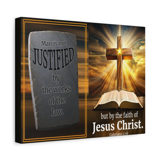Scripture Walls Galatians 2:16 Faith & Law Bible Verse Canvas Christian Wall Art Ready to Hang Unframed