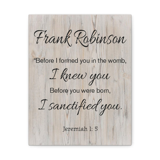 Personalized I Sanctified You Jeremiah 1:5 Bible Chapter Canvas Christian Wall Art Ready to Hang