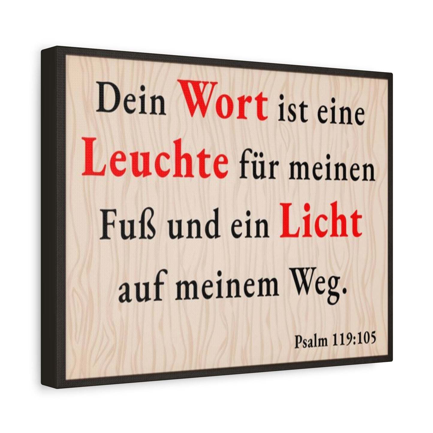 Scripture Walls Psalm 119:105 Word is Light German Bible Verse Canvas Christian Wall Art Ready to Hang Unframed