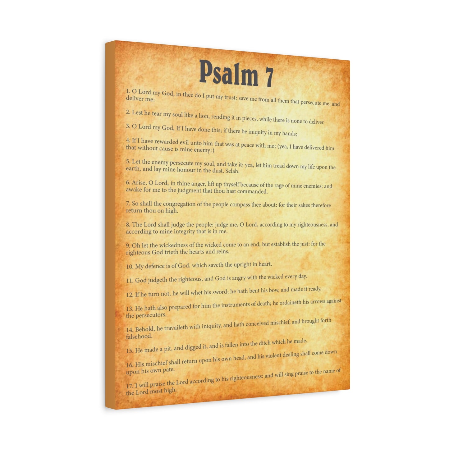Scripture Walls Psalm 7 Gold Bible Chapter Canvas Christian Wall Art Ready to Hang