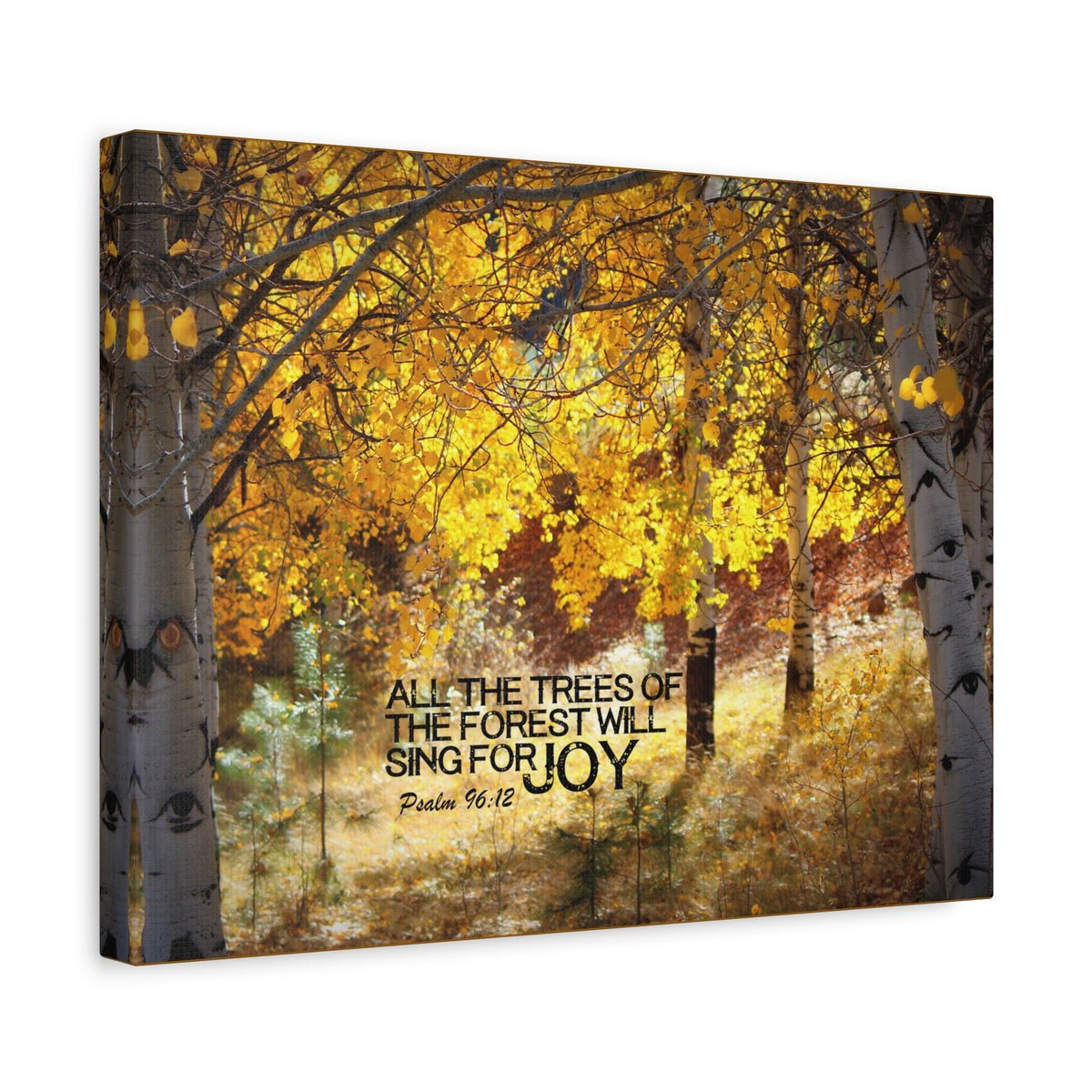 Scripture Canvas Will Sing For Joy Psalm 96:12 Christian Wall Art Bible Verse Print Ready to Hang