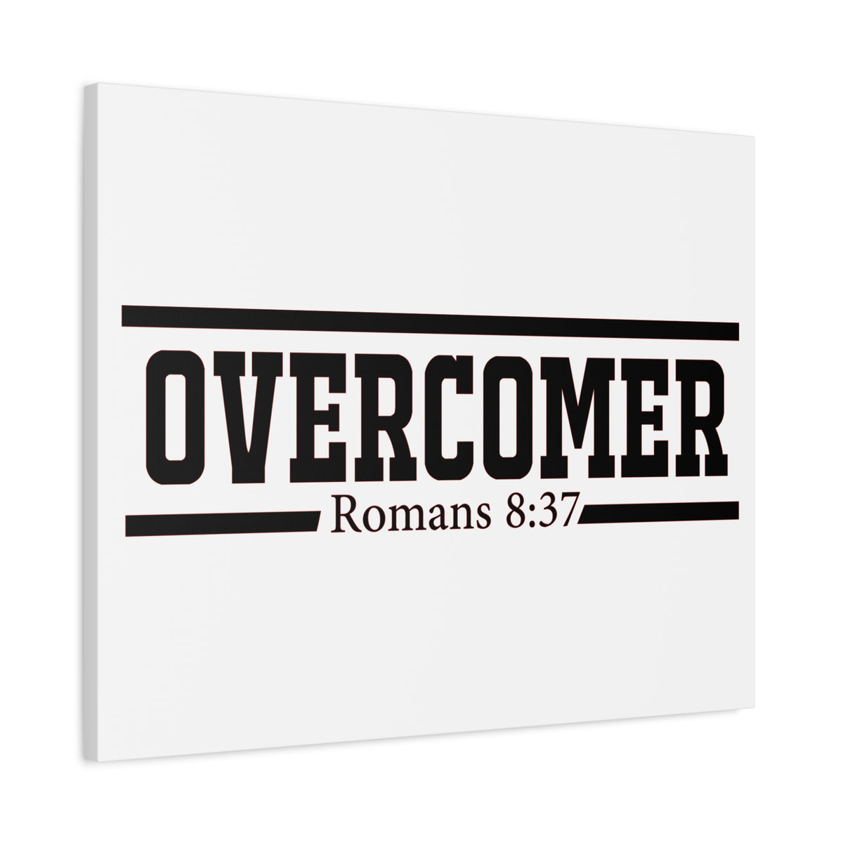 Scripture Canvas Overcomer Romans 8:37 Christian Wall Art Bible Verse Print Ready to Hang
