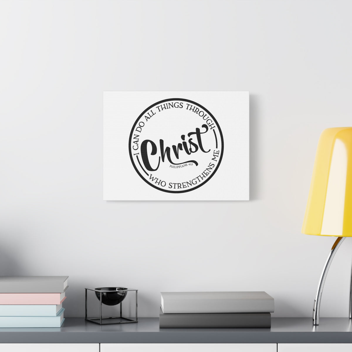 Scripture Canvas Who Strengthens Me Philippians 4:13 Christian Wall Art Bible Verse Print Ready to Hang