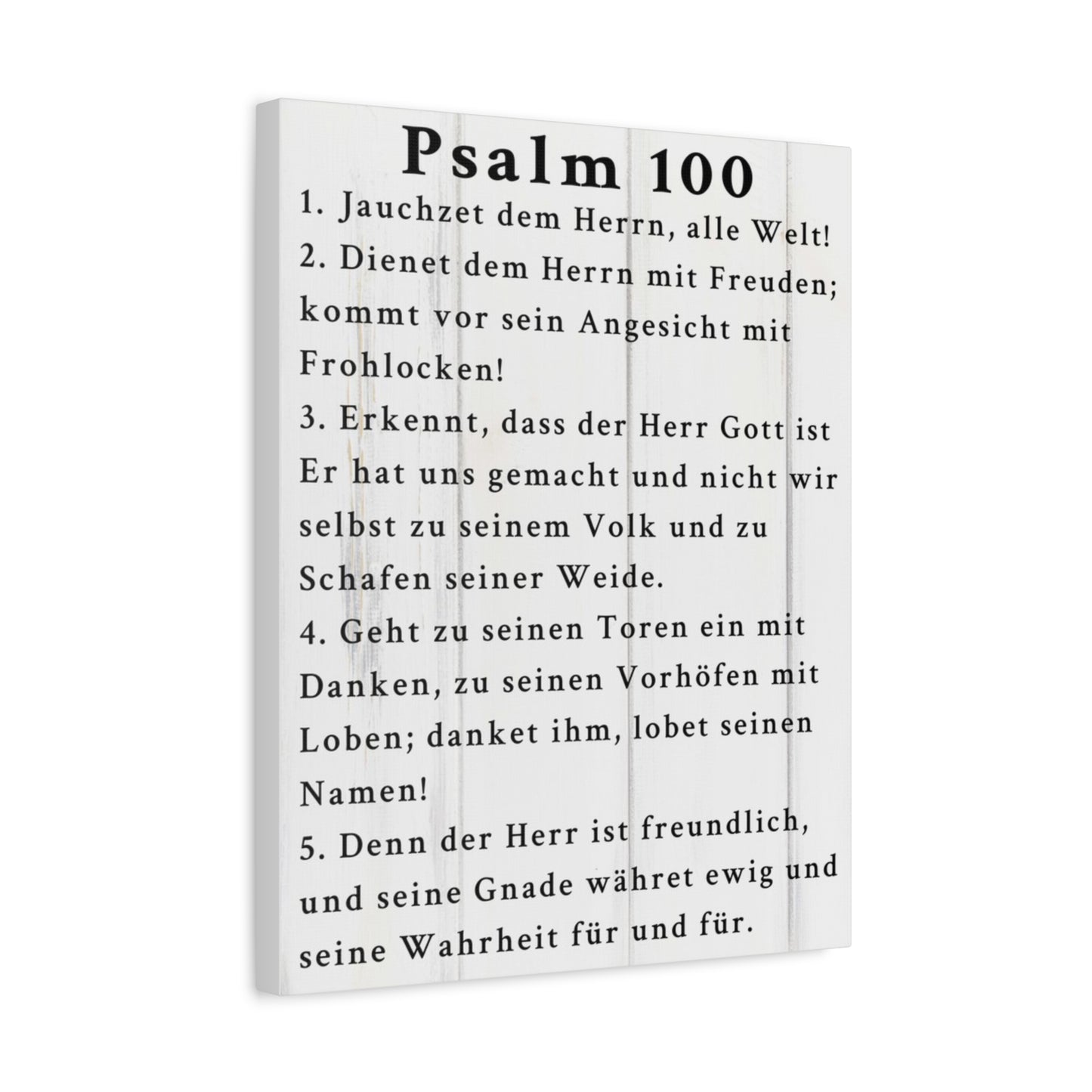 Scripture Walls Psalm 100 German White Bible Verse Canvas Christian Wall Art Ready to Hang Unframed
