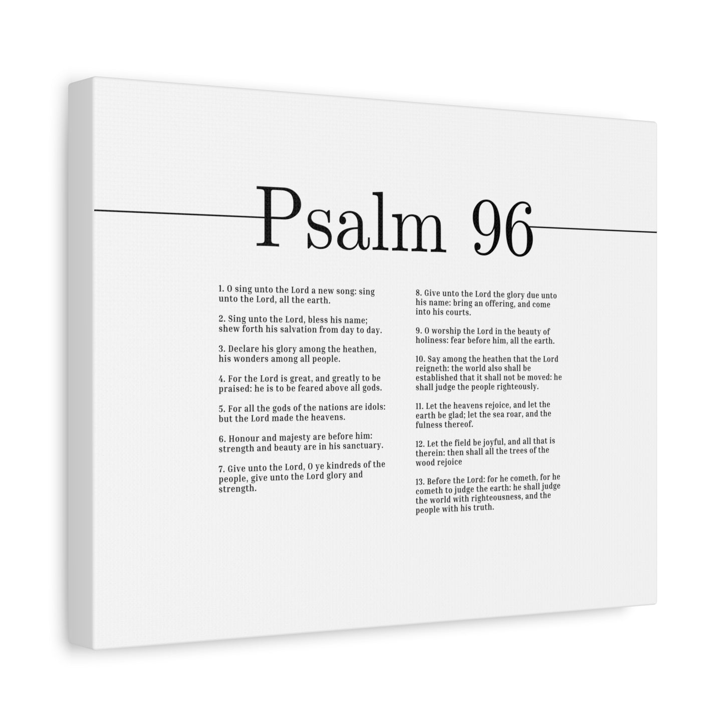 Scripture Canvas The Lord Made The Heavens Psalm 96 Christian Wall Art Bible Verse Print Ready to Hang
