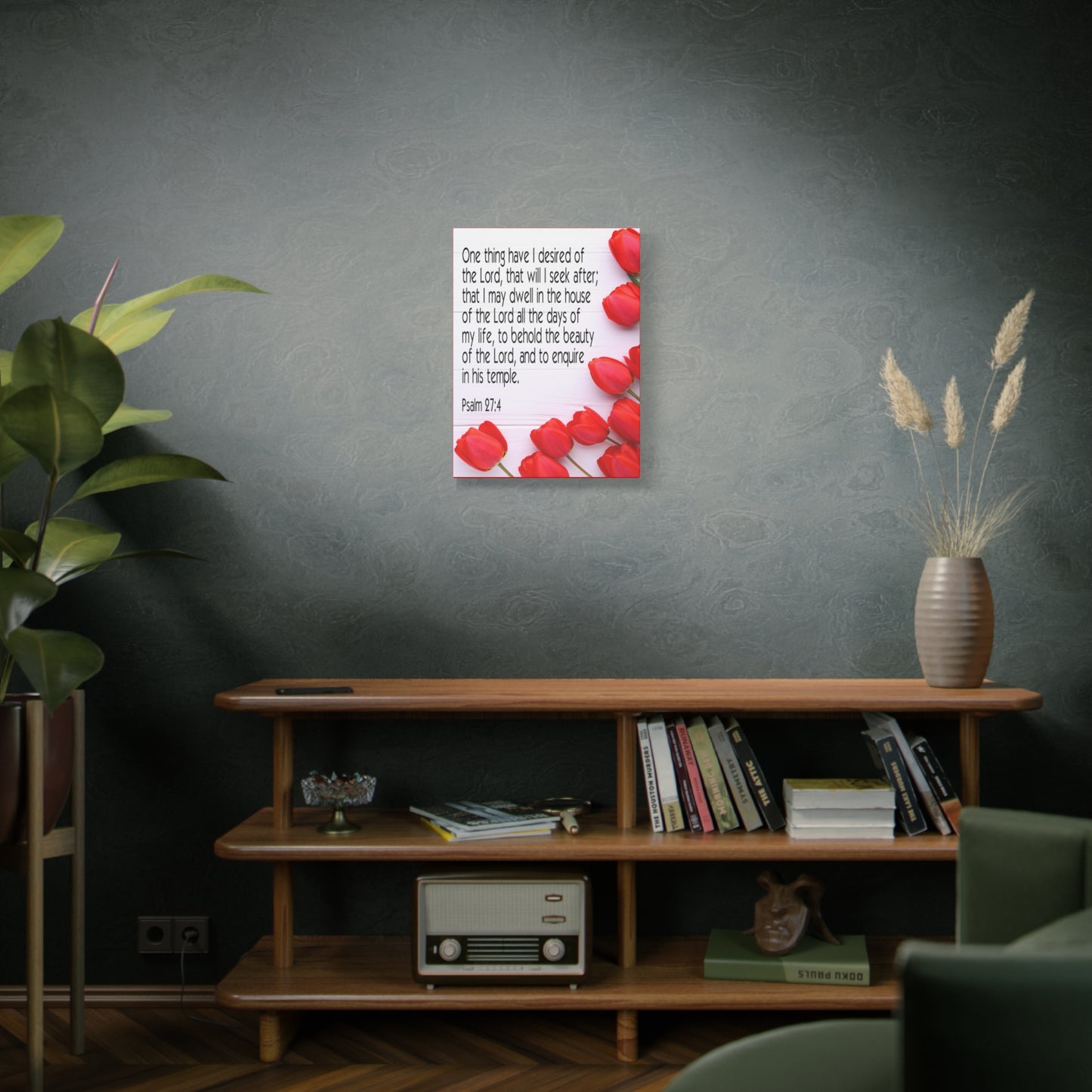 Scripture Canvas The Beauty of The Lord Psalm 27:4 Christian Wall Art Bible Verse Print Ready to Hang