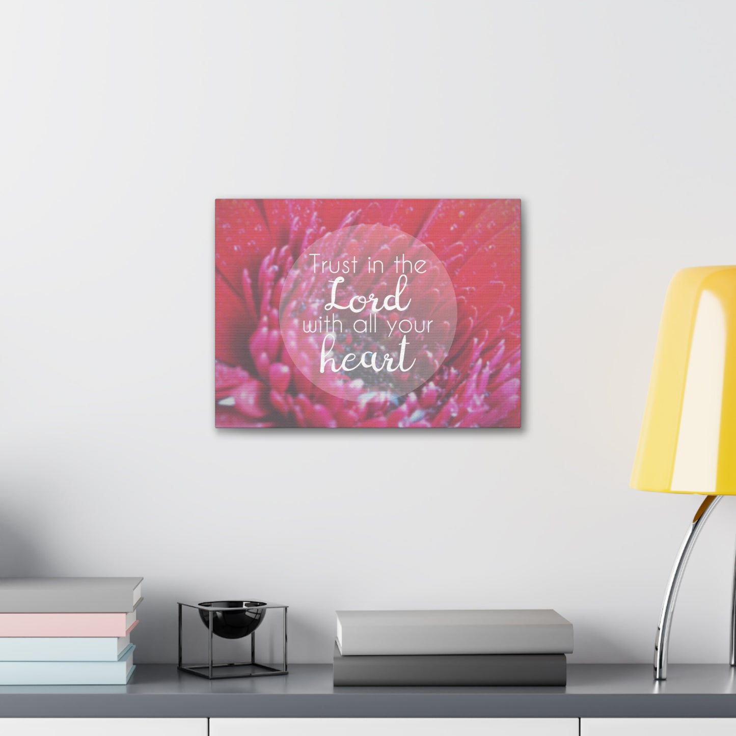 Trust In The Lord Proverbs 3:5 Red Christian Wall Art Bible Verse Print Ready to Hang