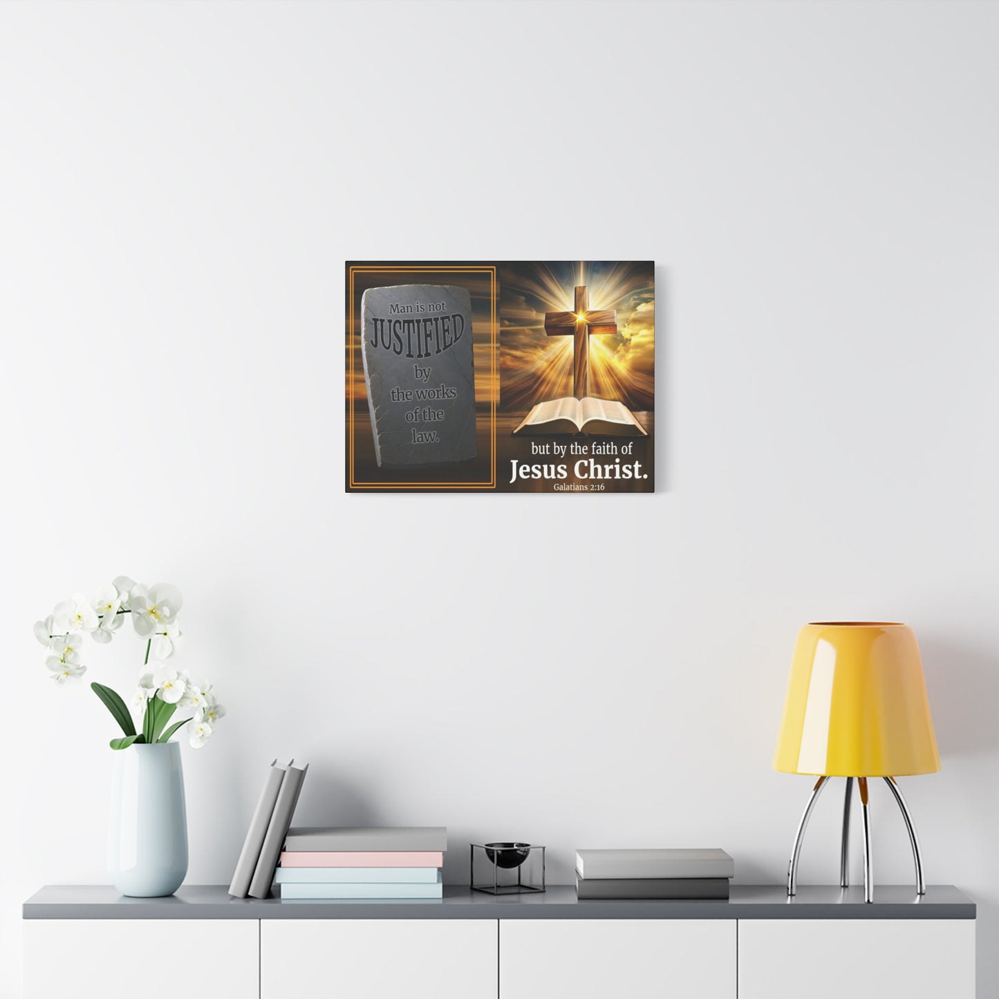 Scripture Walls Galatians 2:16 Faith & Law Bible Verse Canvas Christian Wall Art Ready to Hang Unframed