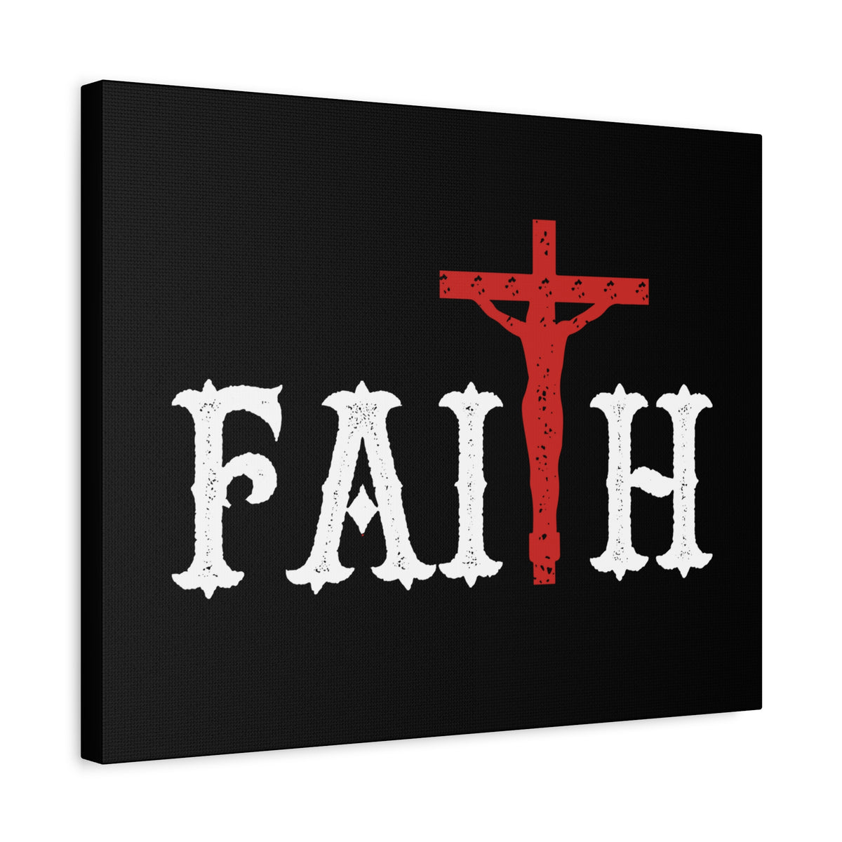 Scripture Canvas Faith Romans 10:17 Red Cross Christian Wall Art Bible Verse Print Ready to Hang