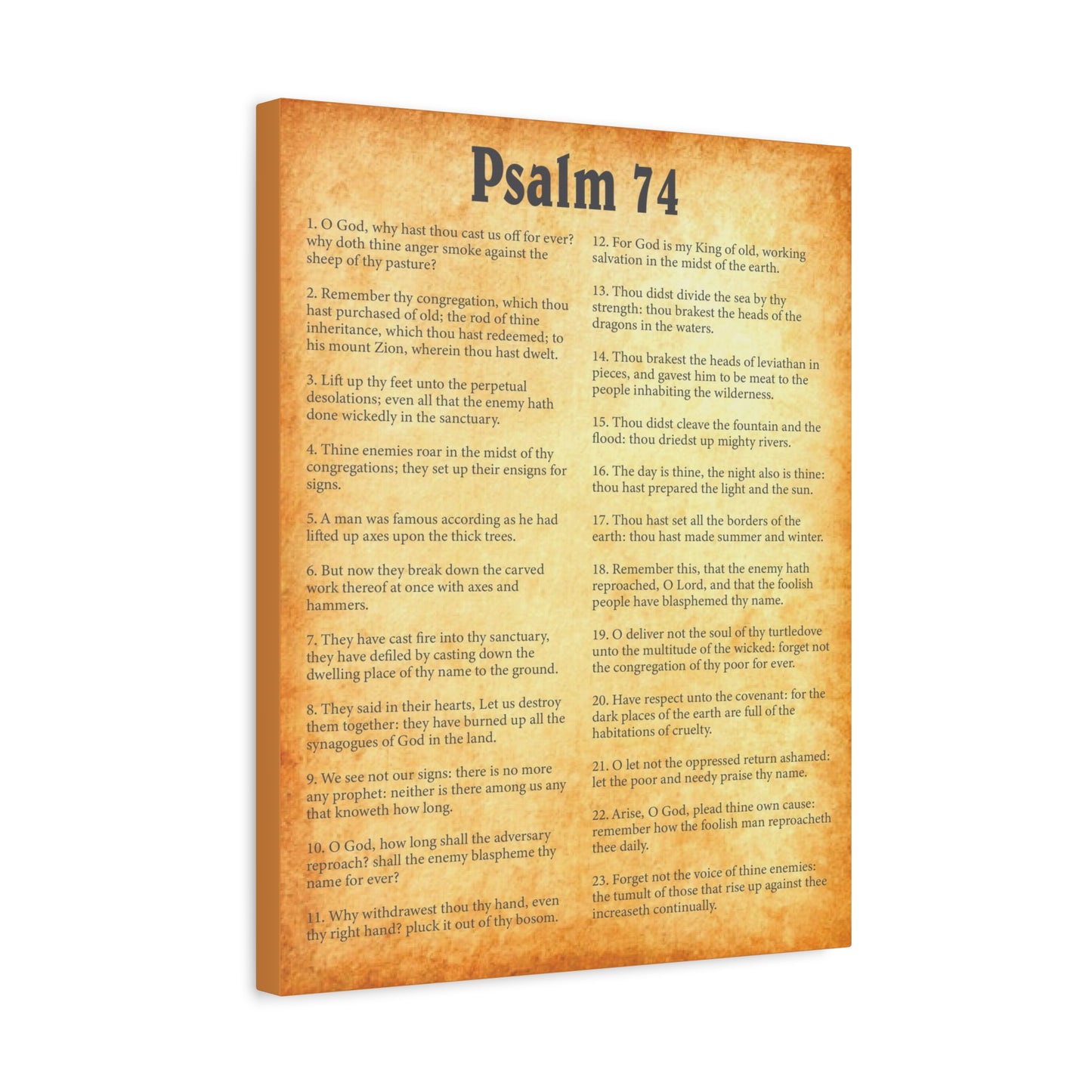 Scripture Walls Psalm 74 Gold Bible Chapter Canvas Christian Wall Art Ready to Hang