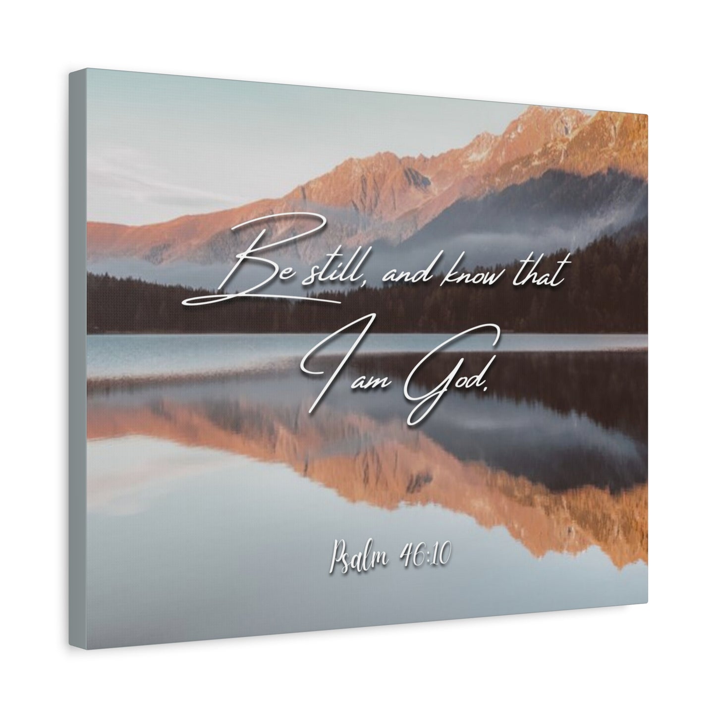 Scripture Canvas Be Still & Know I Am God Psalm 46:10 Christian Wall Art Bible Verse Print Ready to Hang