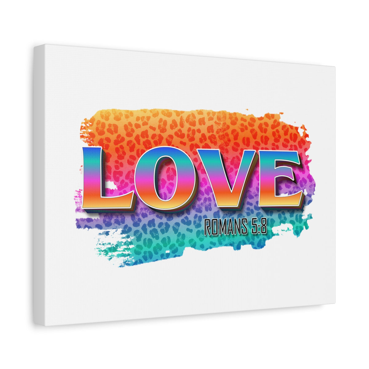 Scripture Canvas Love Romans 5:8 Christian Wall Art Bible Verse Print Ready to Hang
