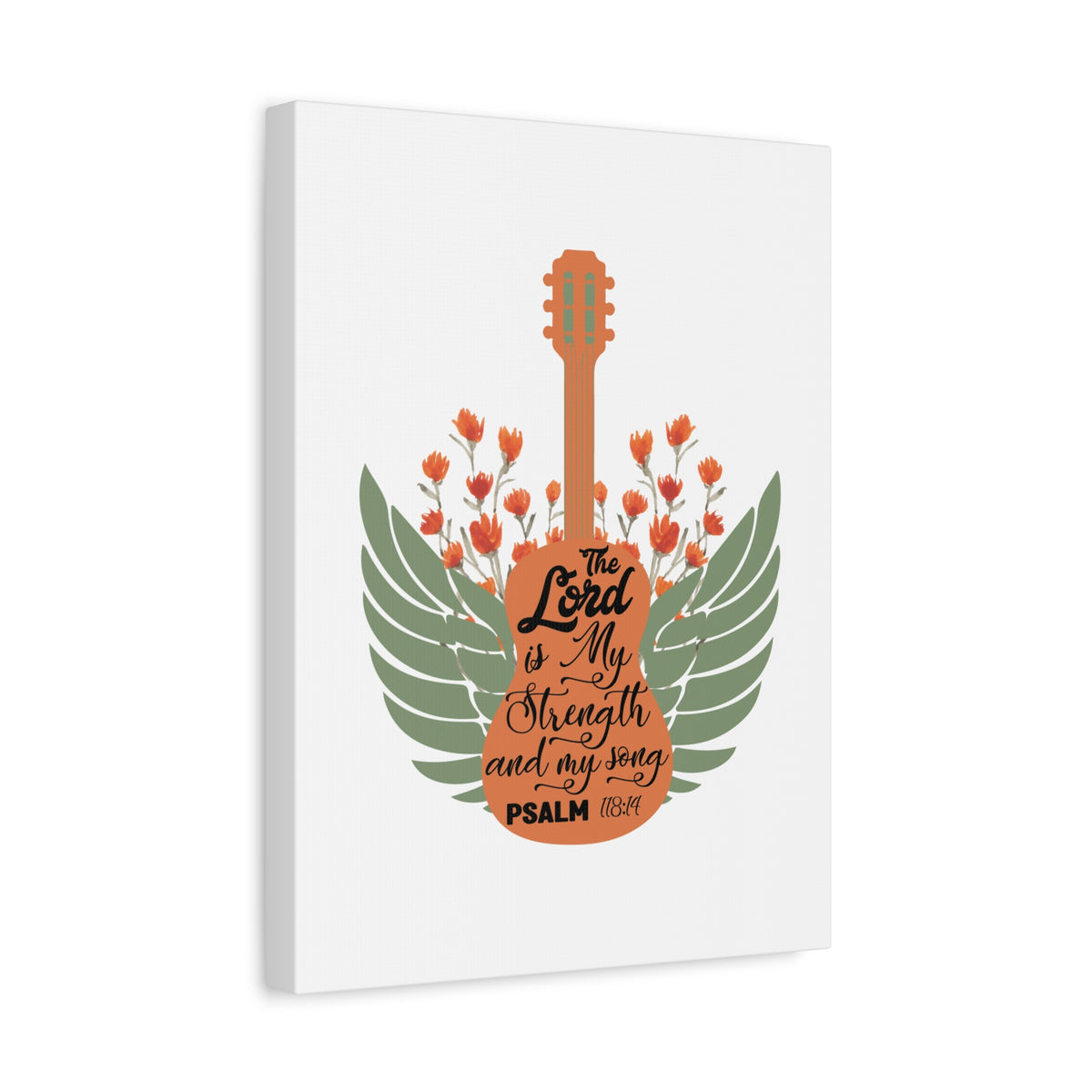 Scripture Canvas Strength And My Song Psalm 118:14 Christian Wall Art Bible Verse Print Ready to Hang