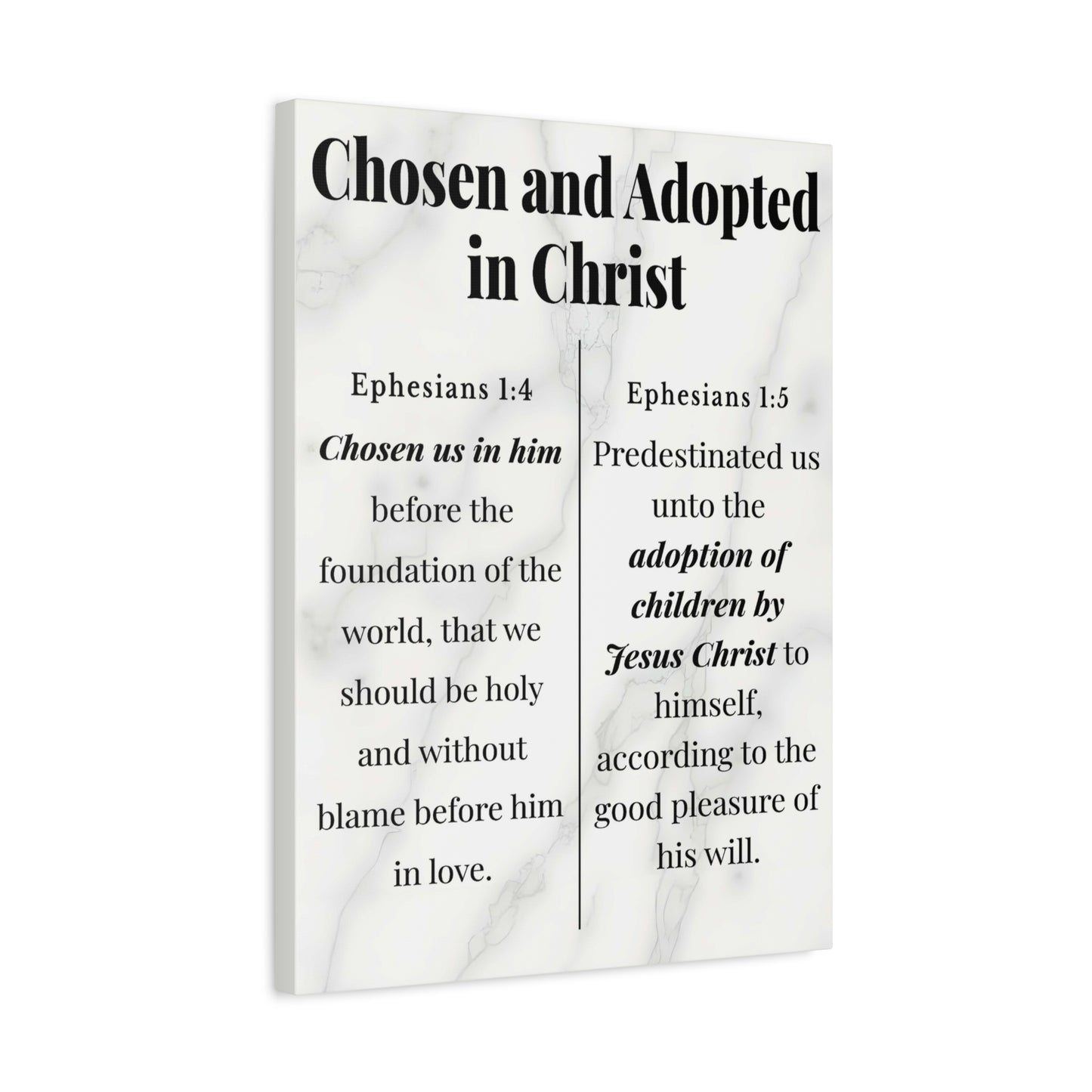 Scripture Walls Chosen and Adopted in Christ Ephesians 1:4-5 Bible Verse Canvas Christian Wall Art Ready to Hang Unframed
