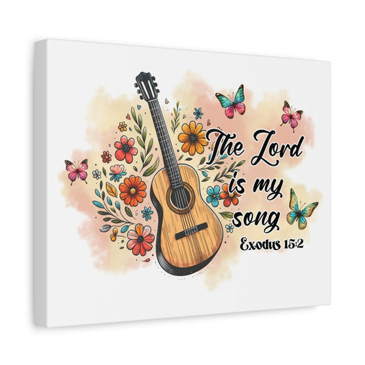 Scripture Walls Exodus 15:2 The Lord is My Song Bible Verse Canvas Christian Wall Art Ready to Hang Unframed
