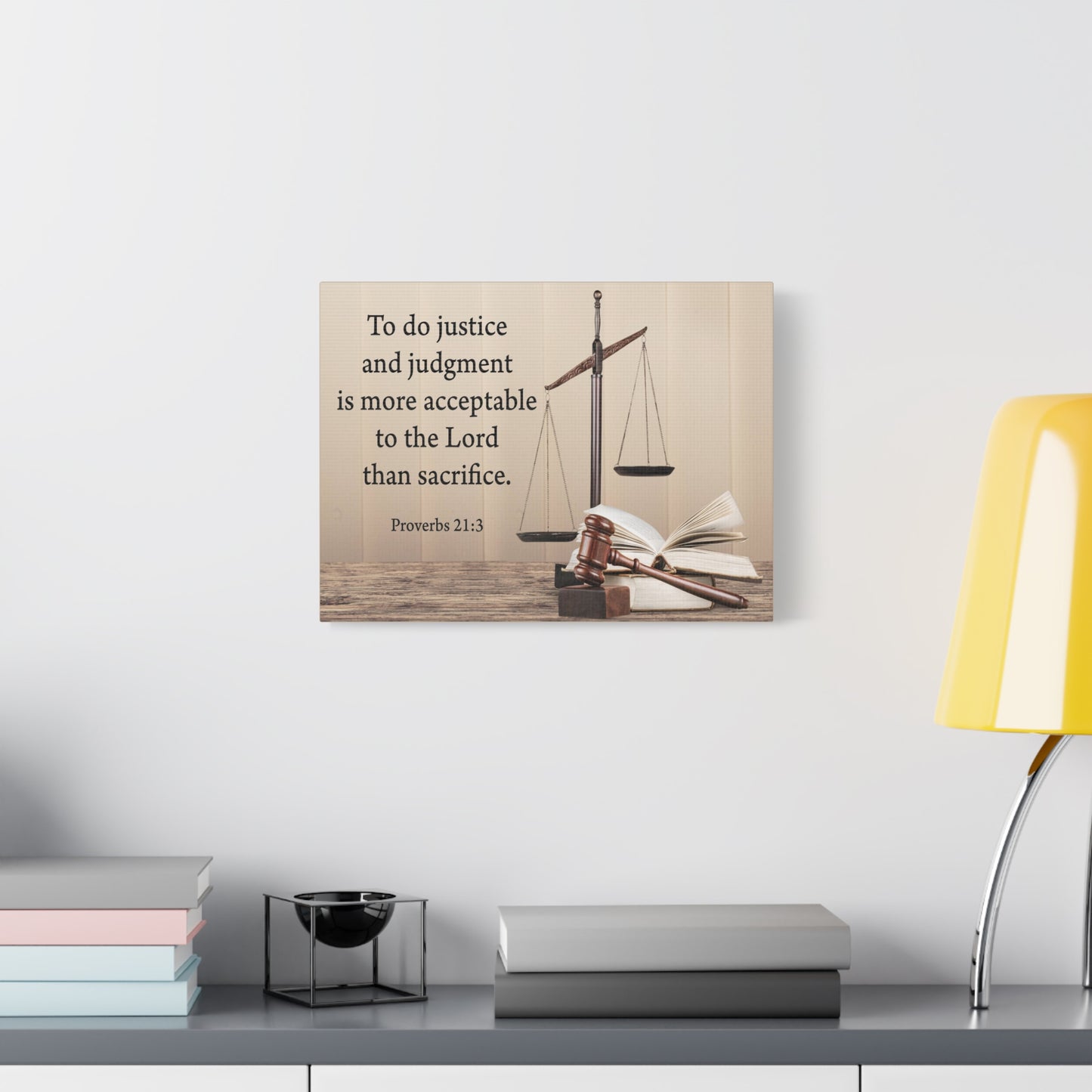 Scripture Walls Judgment and Justice Proverbs 21:3 Bible Verse Canvas Christian Wall Art Ready to Hang