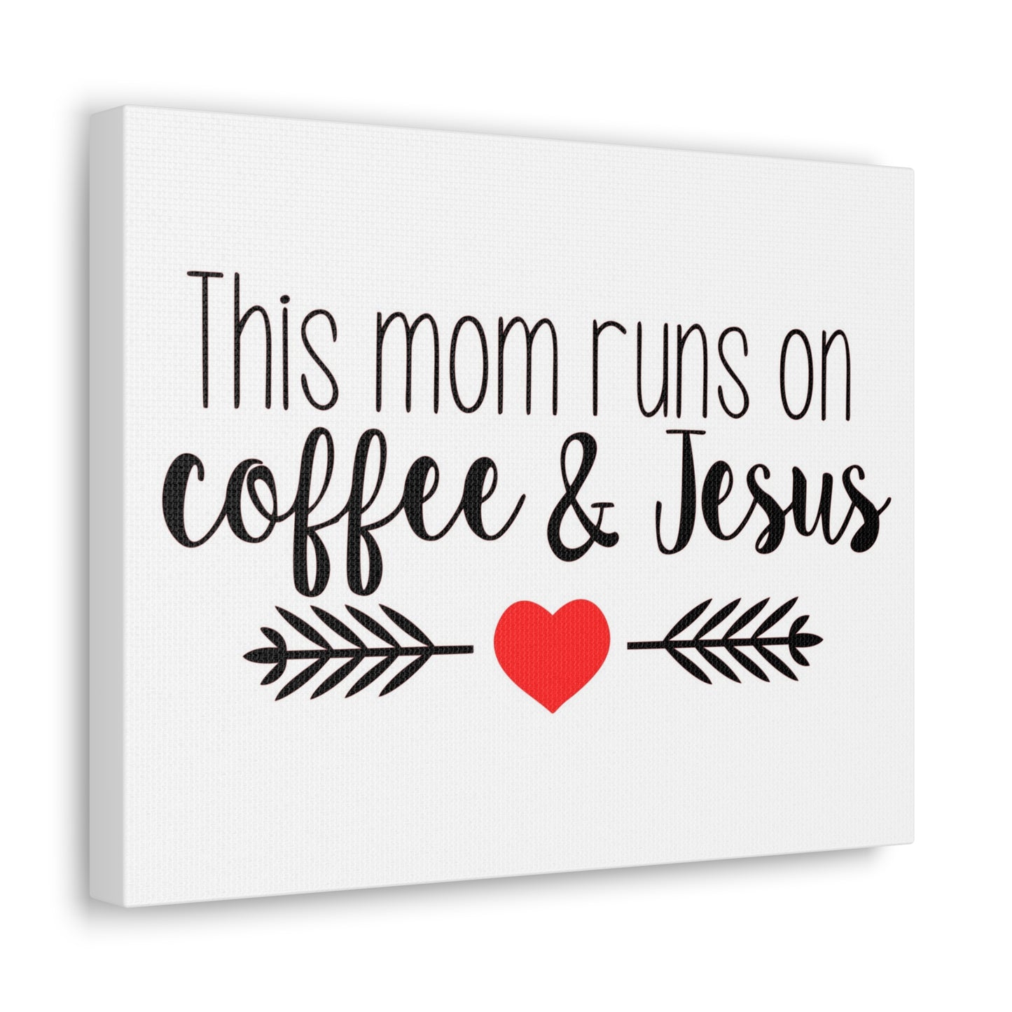 This Mom Runs On Coffee & Jesus Mark 10:27 Coffee Christian Wall Art Print Ready to Hang