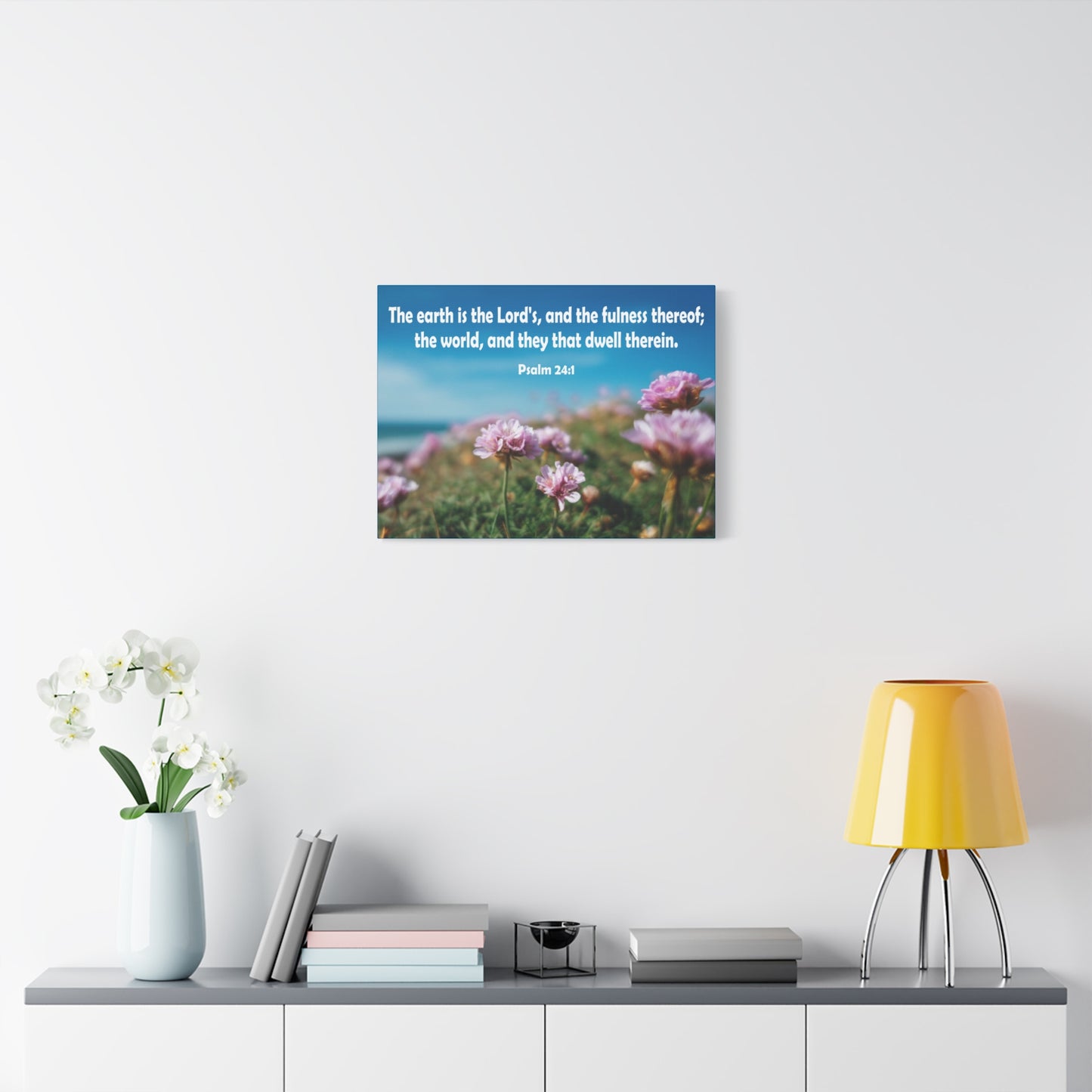 Scripture Walls The Earth is The Lord's Psalm 24:1 Bible Verse Canvas Christian Wall Art Ready to Hang Unframed