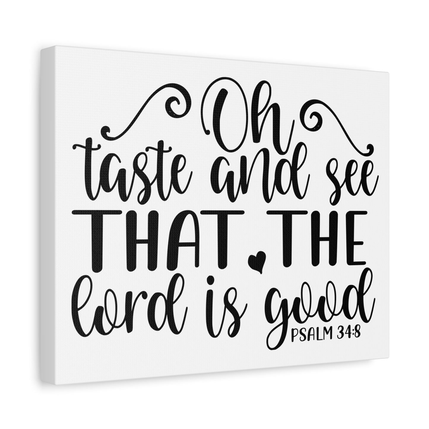 Scripture Canvas Oh Taste And See That Psalm 34:8 Christian Wall Art Bible Verse Print Ready To Hang