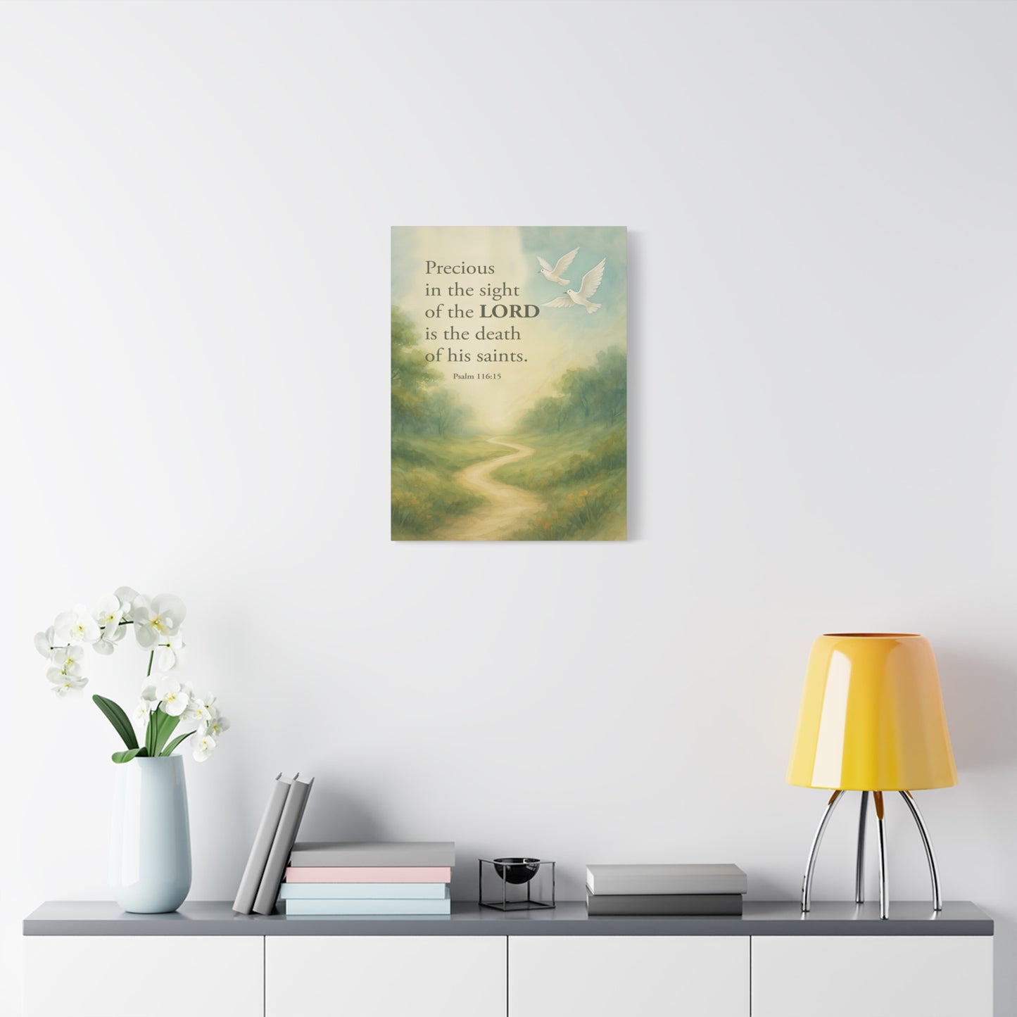 Scripture Canvas Psalm 116:15 Precious Christian Wall Art Bible Verse Print Ready to Hang