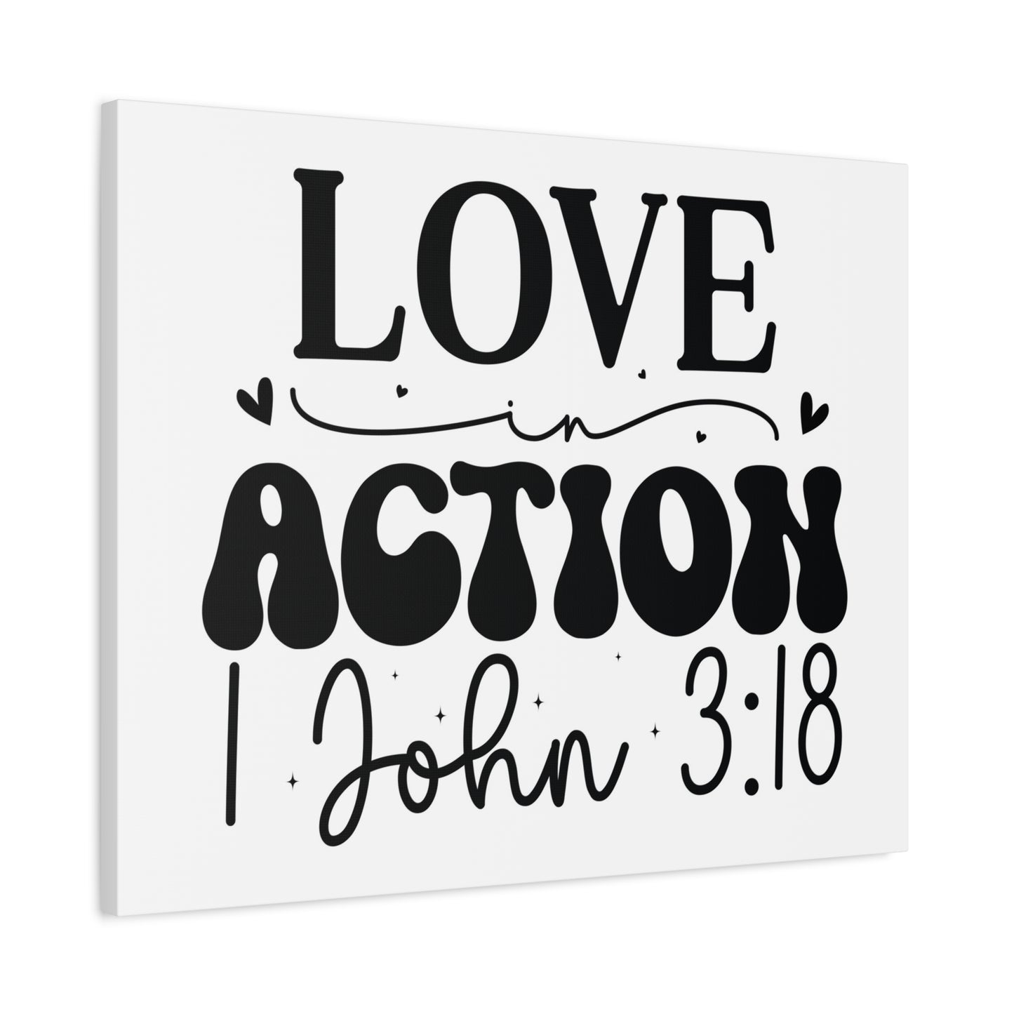 Scripture Walls 1 John 3:18 His Love in Action Bible Verse Canvas Christian Wall Art Ready to Hang Unframed
