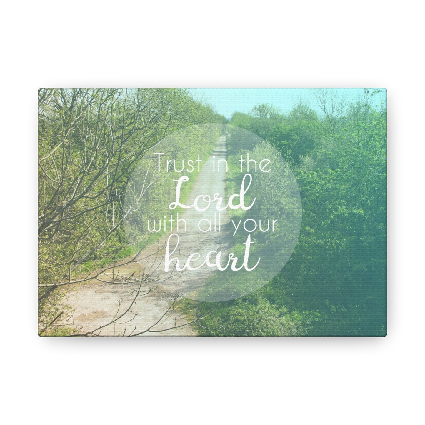 With All Your Heart Proverbs 3:5 Trees Christian Wall Art Bible Verse Print Ready to Hang